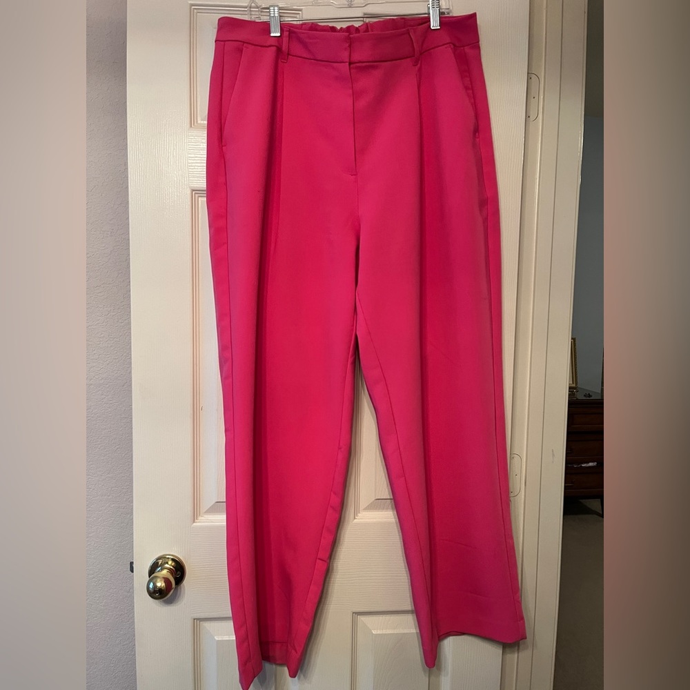 Old Navy, pink pleated wide leg trousers